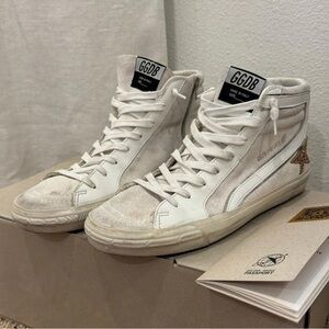 Golden Goose Deluxe Brand White High-Top Sneakers